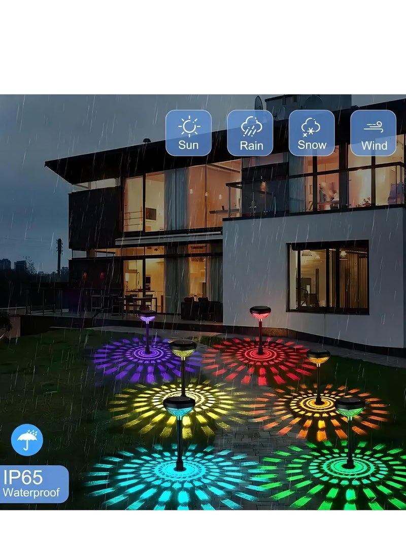 Solar Pathway Lights Outdoor Waterproof 6 Pack Solar Lights With 2 Lighting Modes Bright Outdoor Outdoor Solar Lights For Outside Yard Pathways Landscapes(Multicolor And Warm White)