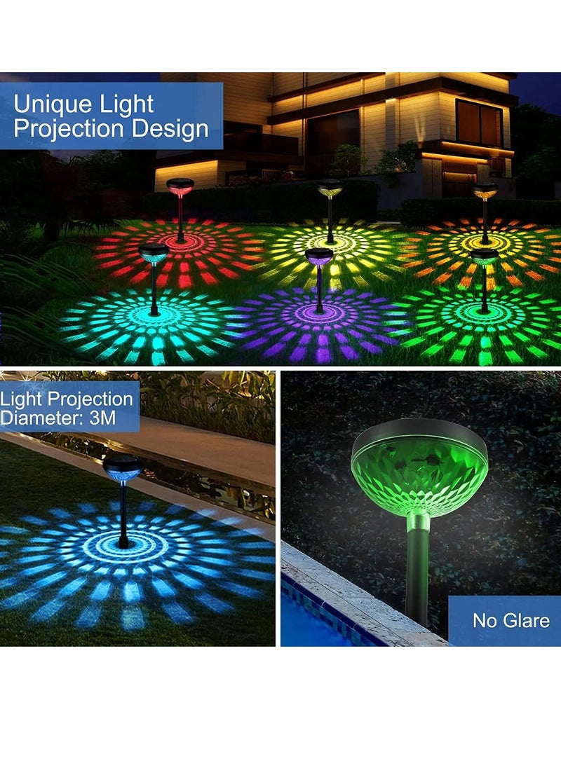Solar Pathway Lights Outdoor Waterproof 6 Pack Solar Lights With 2 Lighting Modes Bright Outdoor Outdoor Solar Lights For Outside Yard Pathways Landscapes(Multicolor And Warm White)