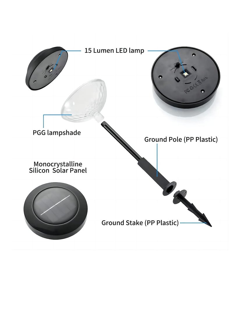 Solar Pathway Lights Outdoor Waterproof 6 Pack Solar Lights With 2 Lighting Modes Bright Outdoor Outdoor Solar Lights For Outside Yard Pathways Landscapes(Multicolor And Warm White)