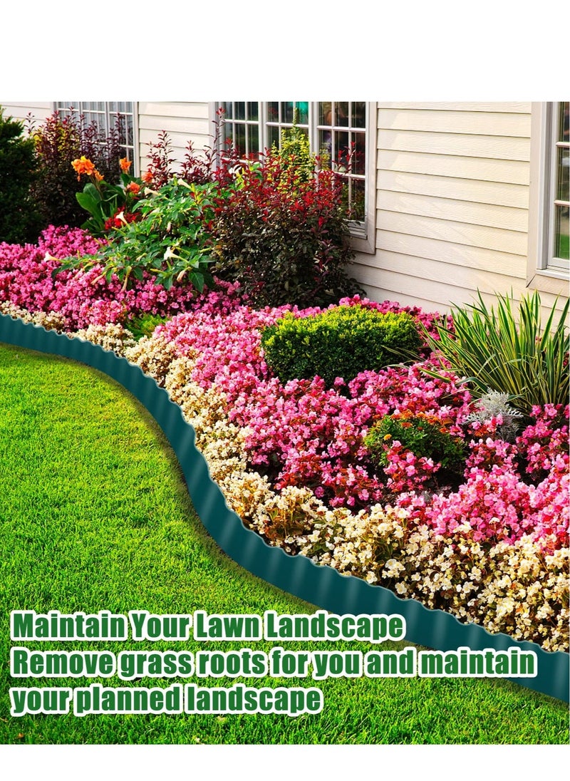 Garden Edging Border, Garden Landscape Edging Borders, Plastic Garden Fence Edging, Flexible Lawn Edging Flower Bed Border, for  Vegetable, Flower Beds, and Lawns Edging