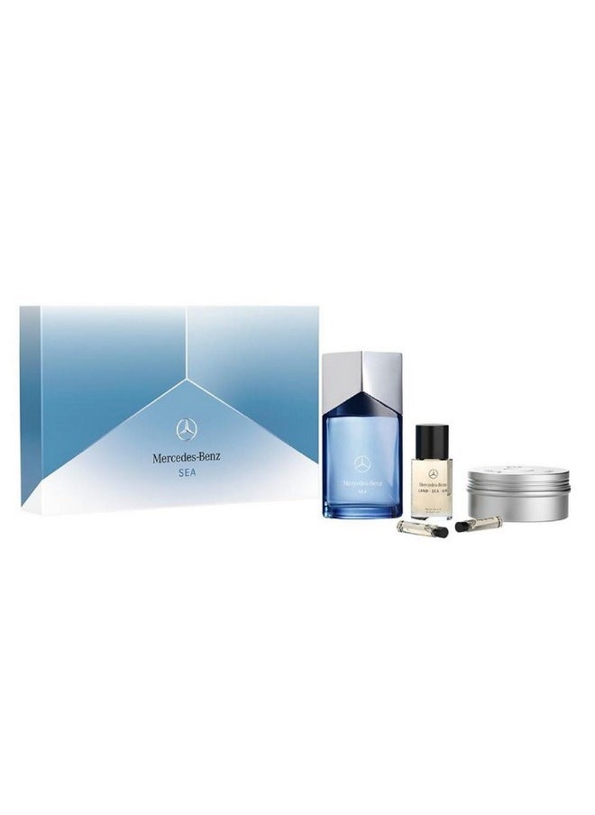 Sea For Men - 5 Pc Gift Set 3.4Oz Edp Spray, 0.05Oz Air Edp Spray, 0.05Oz Land Edp Spray, 1Oz Lsa Face Beard And Hair Oil, 3.8Oz Lsa Solid Shower Gel