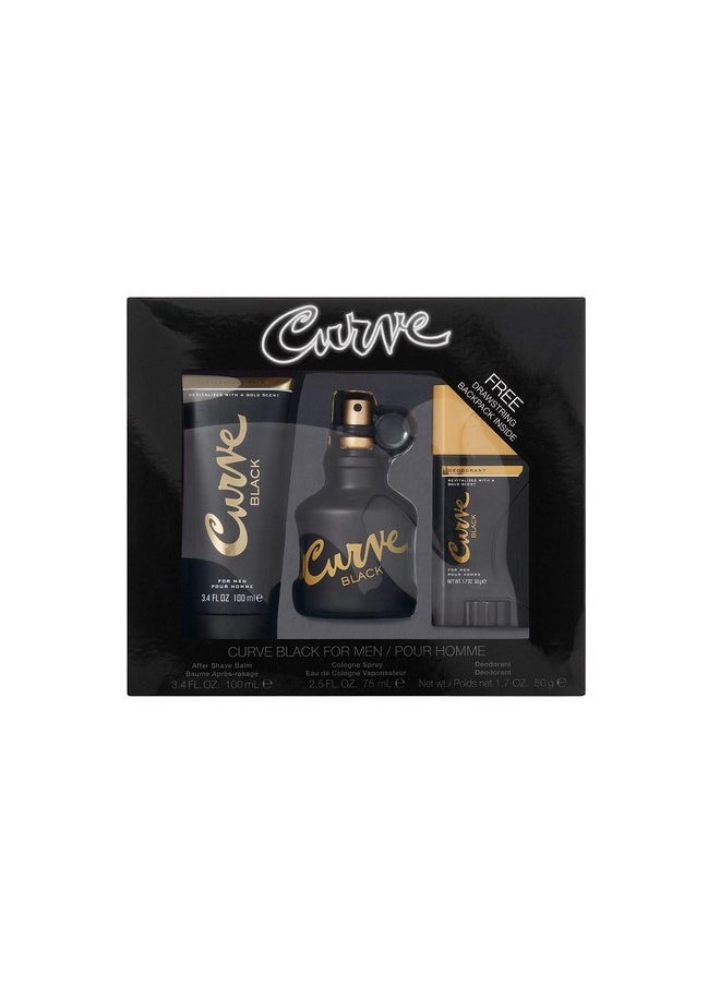 Curve Black Men'S Cologne 4 Piece Gift Set, 2.5 Fl. Oz. Eau De Cologne, 4 Count