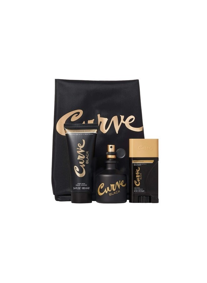 Curve Black Men'S Cologne 4 Piece Gift Set, 2.5 Fl. Oz. Eau De Cologne, 4 Count