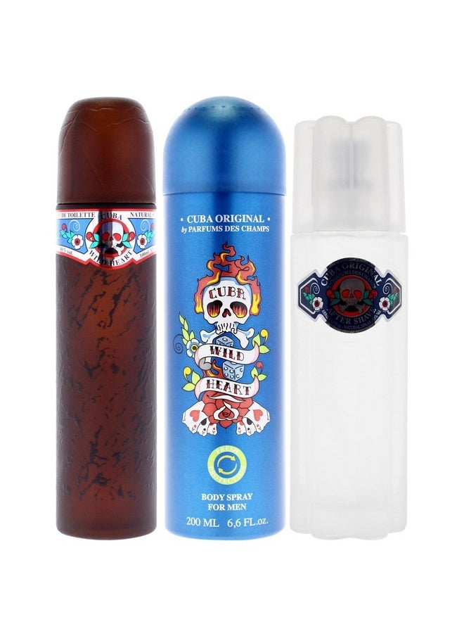 Cuba Wild Heart Men 3 Pc Gift Set