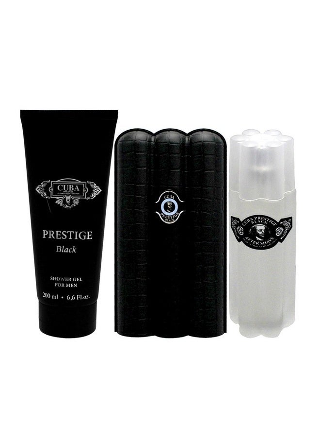 Prestige Black By Cuba For Men - 3 Pc Gift Set 3Oz Edt Spray, 6.6Oz Shower Gel, 3.3Oz After Shave