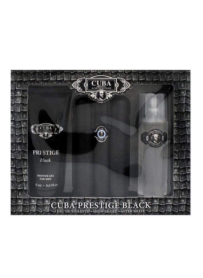 Prestige Black By Cuba For Men - 3 Pc Gift Set 3Oz Edt Spray, 6.6Oz Shower Gel, 3.3Oz After Shave