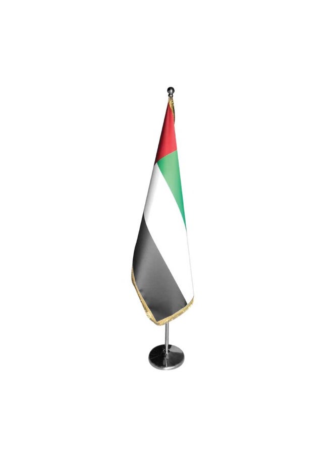 UAE Flag with Metal Pole (100% Fabric) - Set of 1