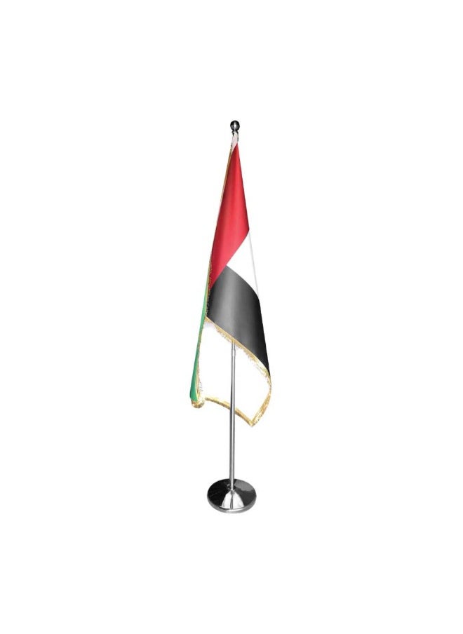 UAE Flag with Metal Pole (100% Fabric) - Set of 1