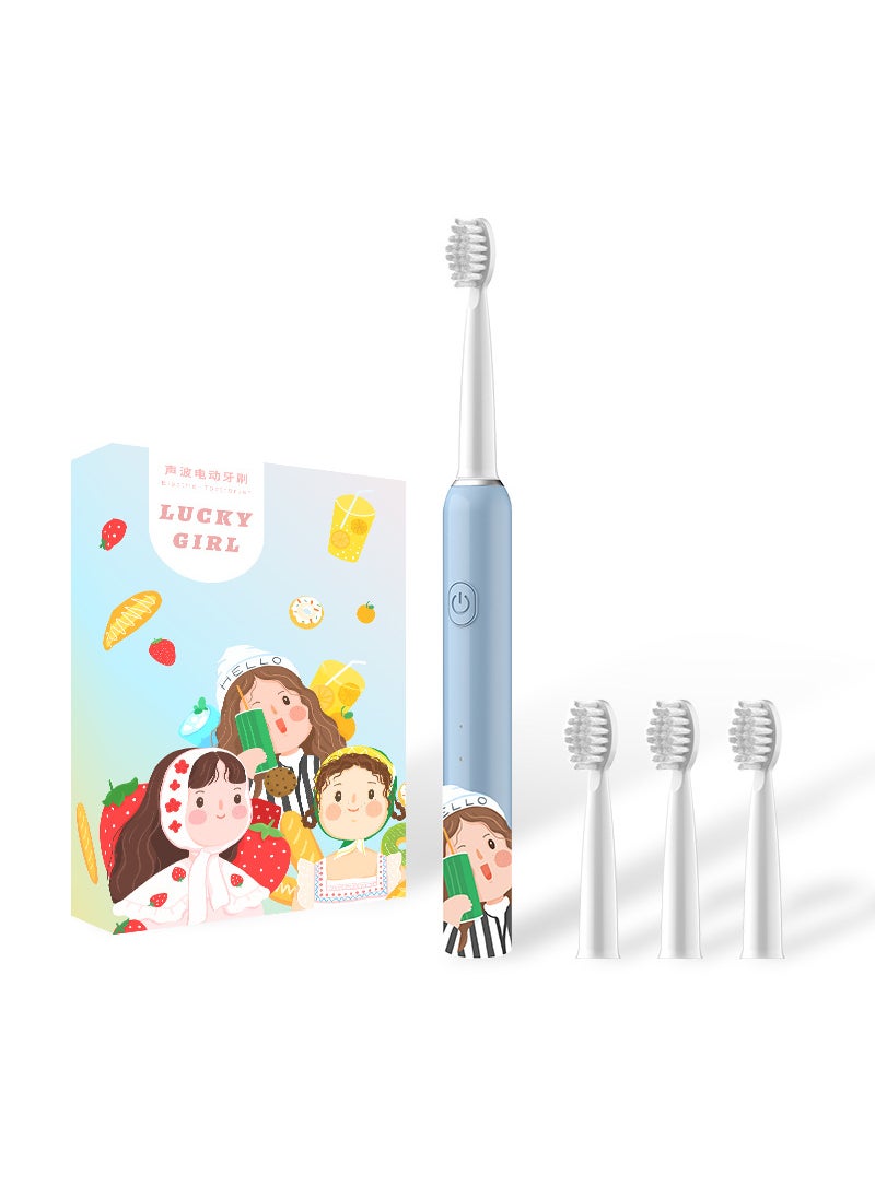 Borui children's electric toothbrush wholesale small yellow duck cartoon USB rechargeable ultrasonic toothbrush group purchase gift