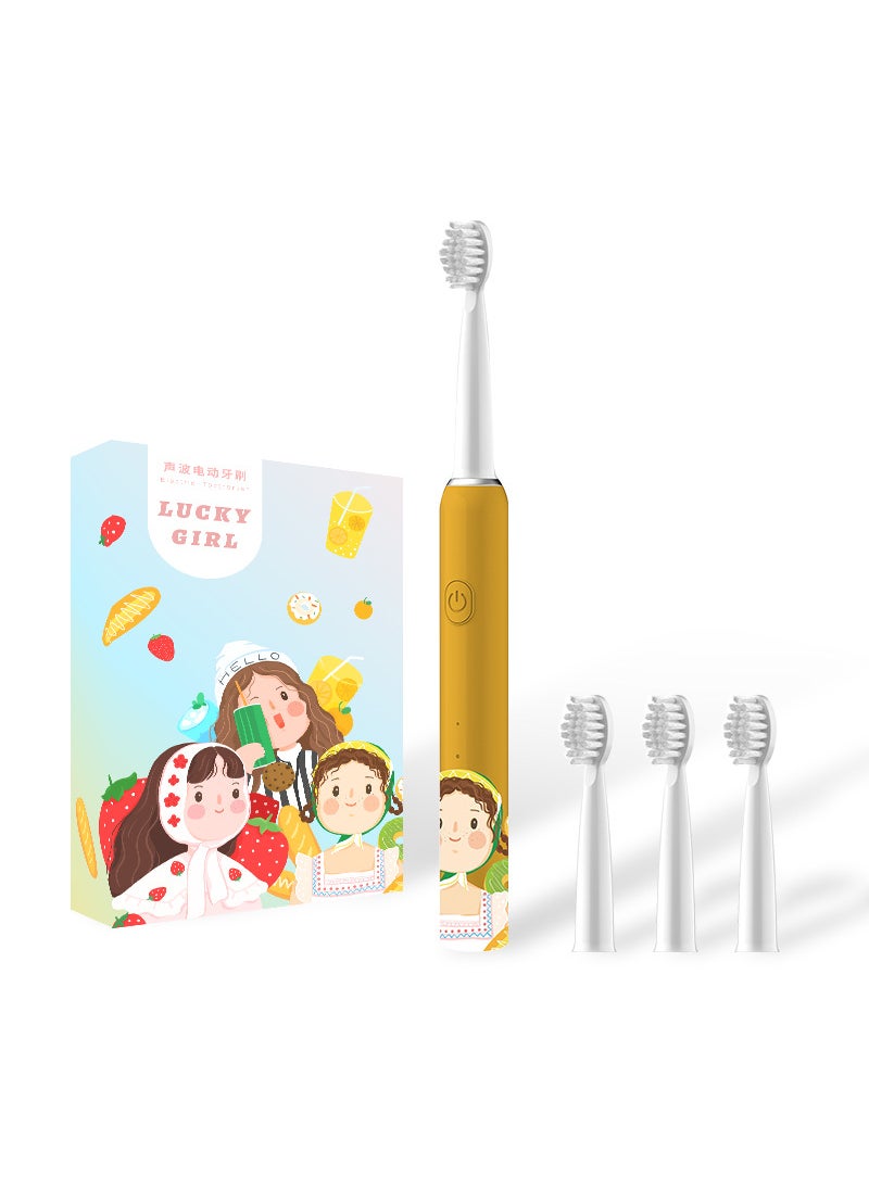 Borui children's electric toothbrush wholesale small yellow duck cartoon USB rechargeable ultrasonic toothbrush group purchase gift