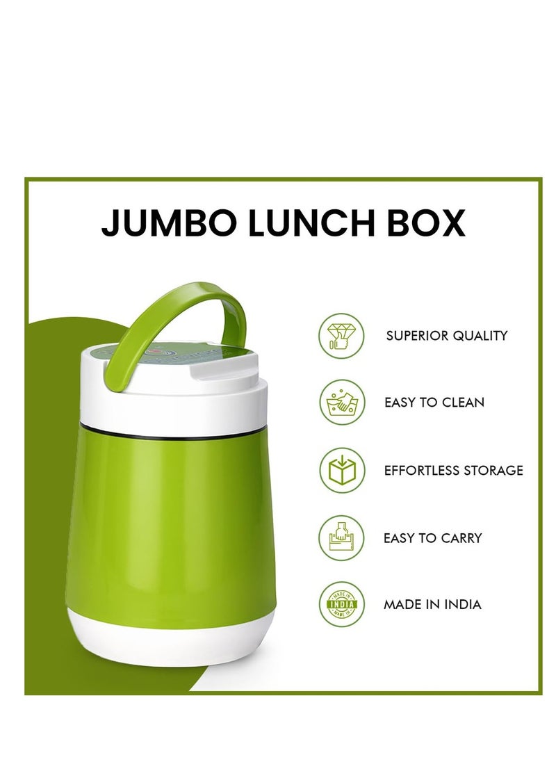 Oliveware jumbo lunch box, four containers with 300ml each, insulated body and leak proof, BPA free