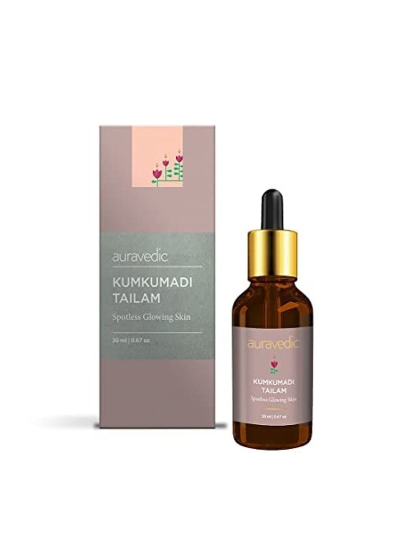 Auravedic Kumkumadi Tailam, Kumkumadi Face Oil for Glowing Skin, Kumkumadi Gold Glow Face Oil, Kumkumadi Oil for Radiant & Youthful Skin and Rejuvenation