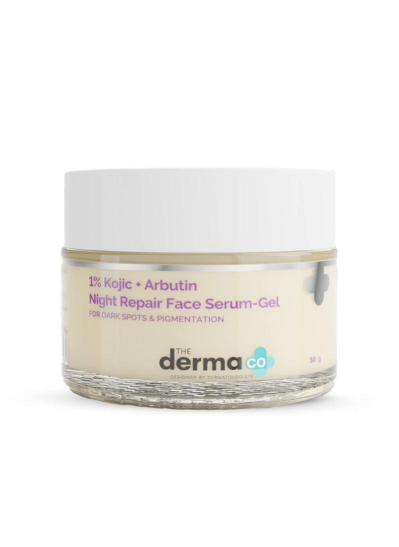 The derma Co 1% kojic + Arbutin Night Repair Face Serum-Gel for Dark Spots & Pigmentation - 50g