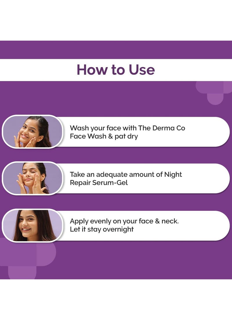 The derma Co 1% kojic + Arbutin Night Repair Face Serum-Gel for Dark Spots & Pigmentation - 50g