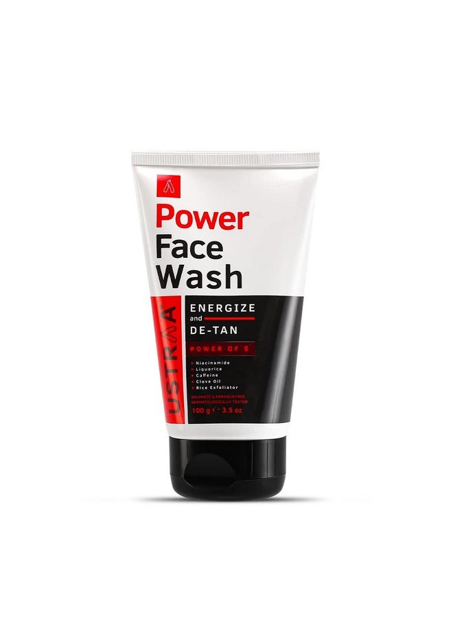 Power Face Wash -100G - Energize & De-Tan | For Effective Tan Removal | Helps Brighten Skin & 20% Vitamin C Face Serum - 30Ml | 20% Vitamin C In Pure Form | Anti-Aging, Brightening