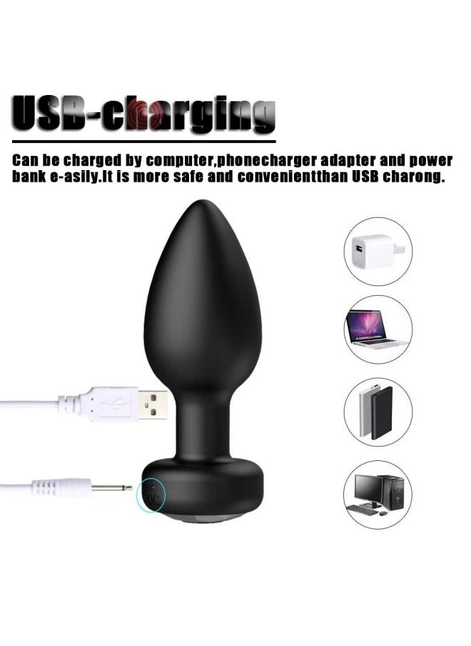 Multifunctional Mini Body Massager with Black Crystal