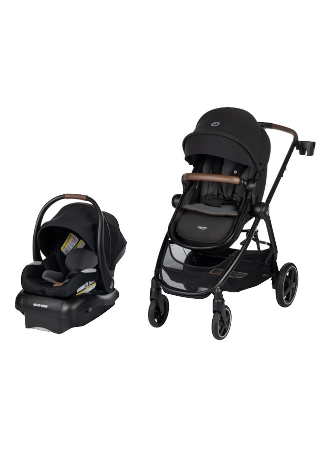 Zelia Luxe 5-In-1 Modular - Baby Travel System Car Seat And Stroller, Infant Car Seat And Stroller Combo, Baby Car Seat And Stroller Combo In New Hope Black