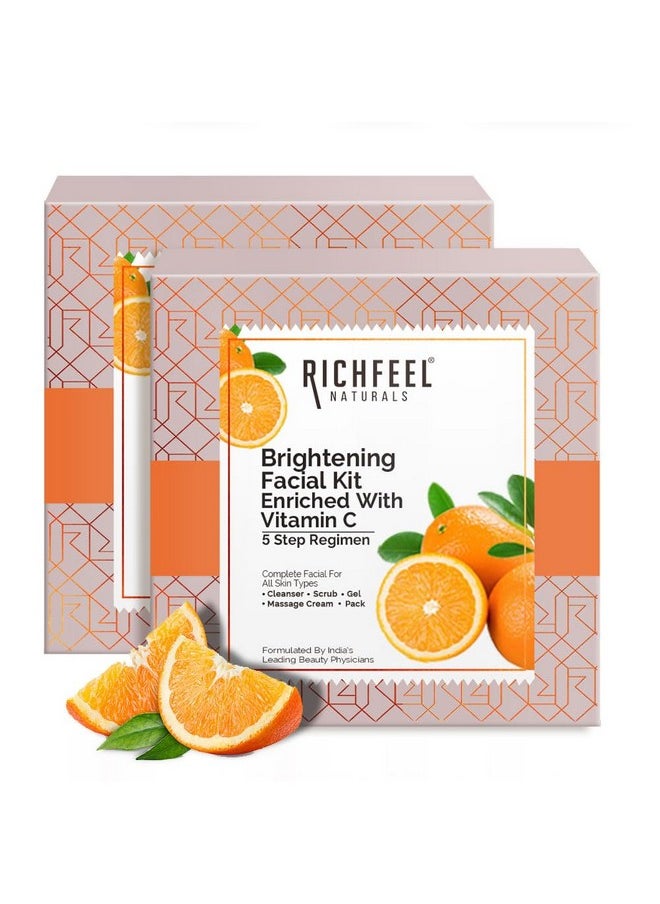 Brightening Facial Kit With Vitamin C | For Glowing Skin | Tan Removal| 30 G (Pack Of 2)