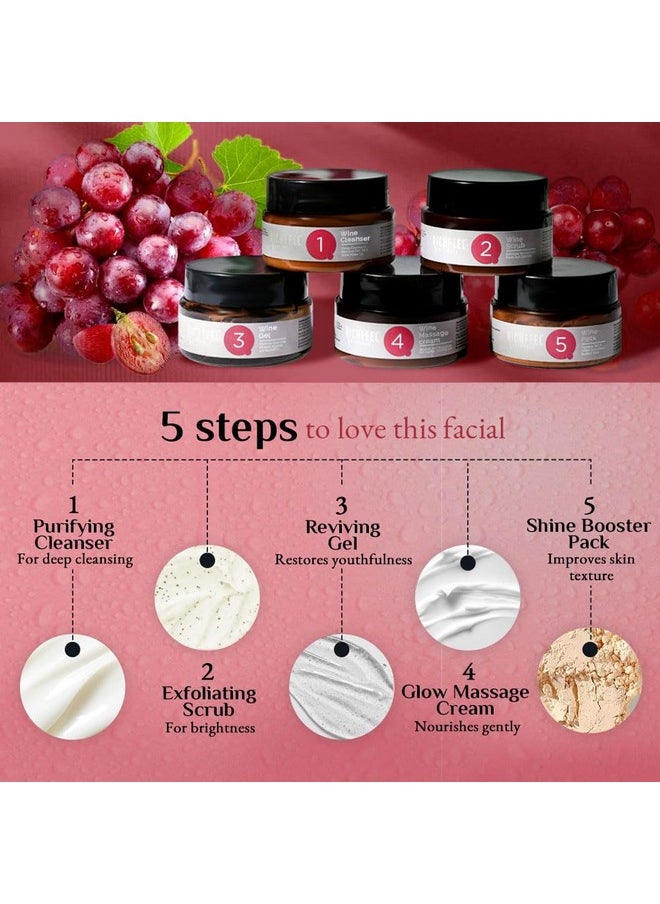 Wine Facial Kit For Glowing Skin, Removes Wrinkle, Dark Spots, Reduces & Hyperpigmentation | 250 G