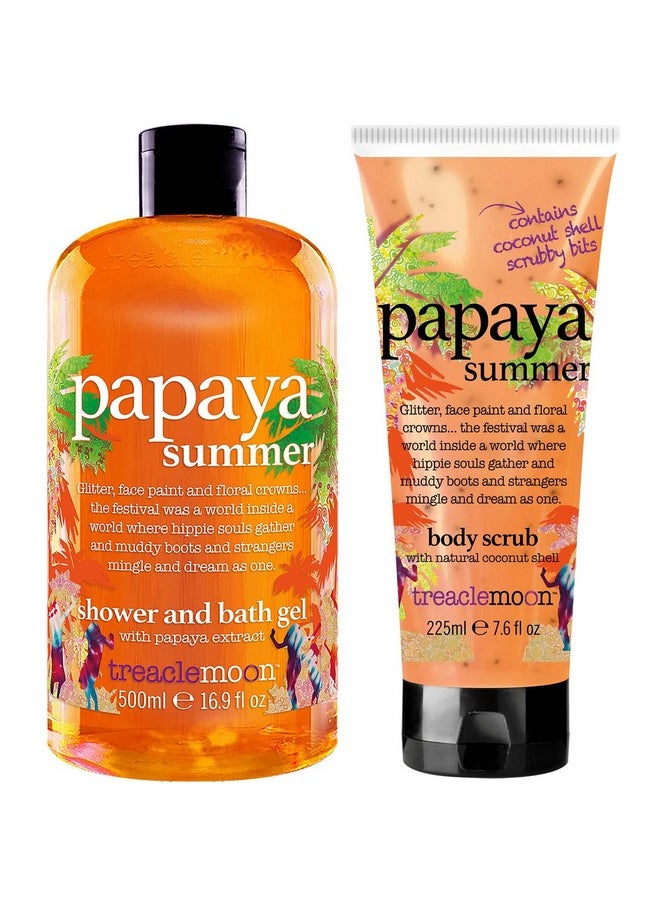 Combo, Papaya Shower Gel 500Ml & Papaya Body Scrub 225Ml