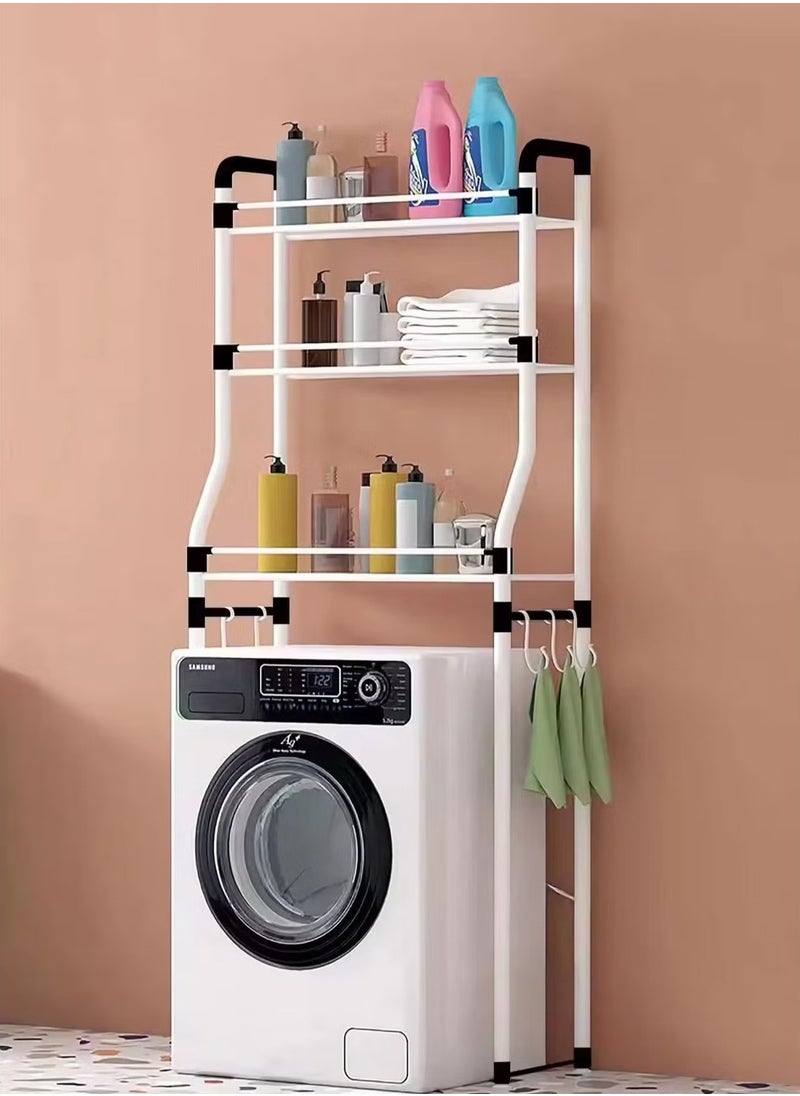 Bathroom Space Saver, Bathroom Shelf, Toilet/Washing Machine Organizer Stand, 3-Tier Towel Storage Rack Holder Over The Bathroom Shelf Organizer - White