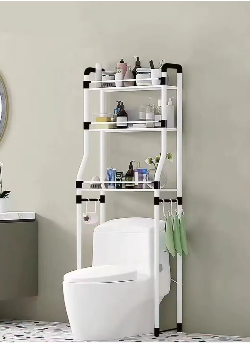 Bathroom Space Saver, Bathroom Shelf, Toilet/Washing Machine Organizer Stand, 3-Tier Towel Storage Rack Holder Over The Bathroom Shelf Organizer - White