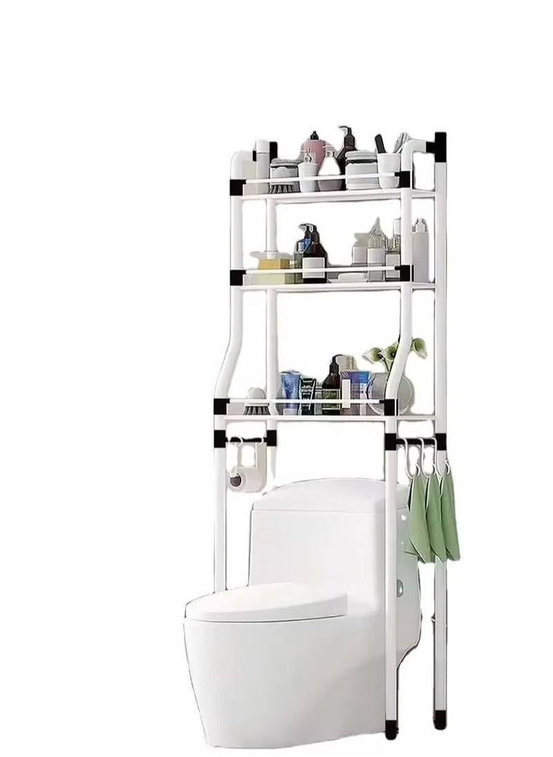 Bathroom Space Saver, Bathroom Shelf, Toilet/Washing Machine Organizer Stand, 3-Tier Towel Storage Rack Holder Over The Bathroom Shelf Organizer - White