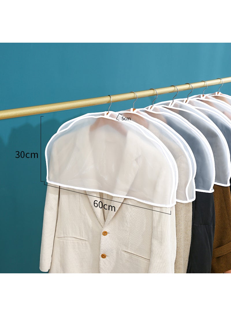 Dust-proof Clothes Cover Batch Household Transparent Coat Dust Cover Suit Hanging Pocket Wardrobe Storage Clothes Dust Cover PEVA shoulder cover