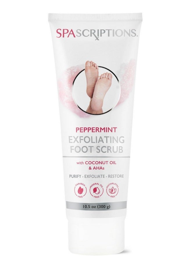 Peppermint Exfoliating Foot Scrub With Peppermint, Coconut Oil, Alpha Hydroxy Acids (Ahas), Exfoliates, Purify, And Restores (10.5 Oz)