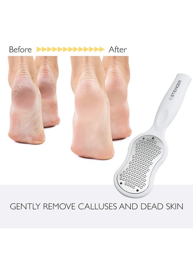 Foot Rasp File Callus Remover, Professional Foot File For Safe Exfoliation & For Use On Wet Or Dry Skin, Precision Micro Cutters Ensures Comfort & Safety - White