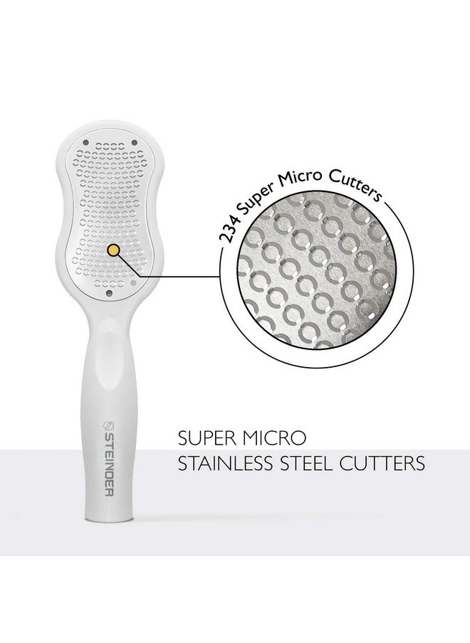 Foot Rasp File Callus Remover, Professional Foot File For Safe Exfoliation & For Use On Wet Or Dry Skin, Precision Micro Cutters Ensures Comfort & Safety - White