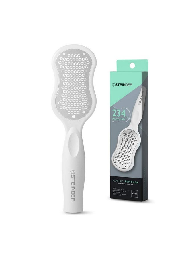 Foot Rasp File Callus Remover, Professional Foot File For Safe Exfoliation & For Use On Wet Or Dry Skin, Precision Micro Cutters Ensures Comfort & Safety - White