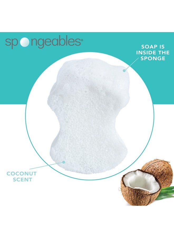 Spongables Pedi Scrub Foot Exfoliating 20+ Wash Sponge, Coconut Colada, 2 Count