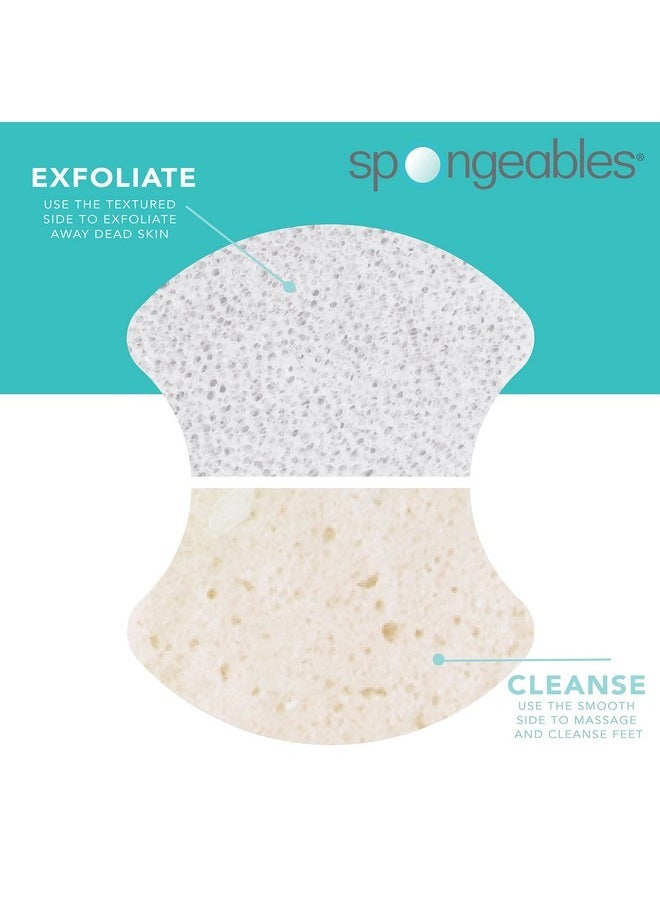 Spongables Pedi Scrub Foot Exfoliating 20+ Wash Sponge, Coconut Colada, 2 Count