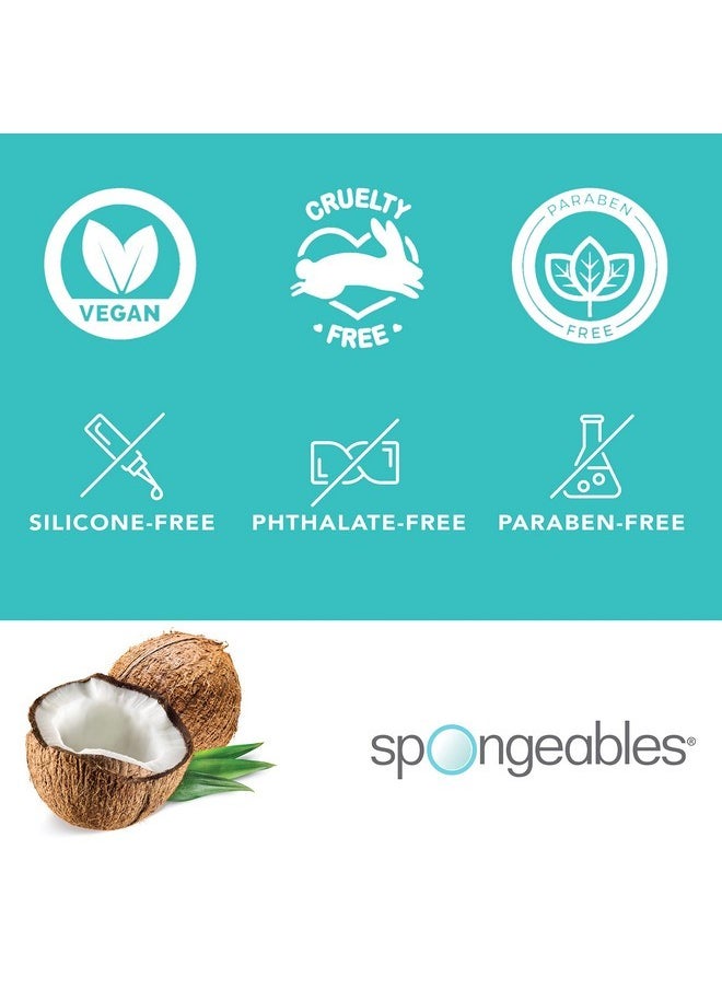 Spongables Pedi Scrub Foot Exfoliating 20+ Wash Sponge, Coconut Colada, 2 Count