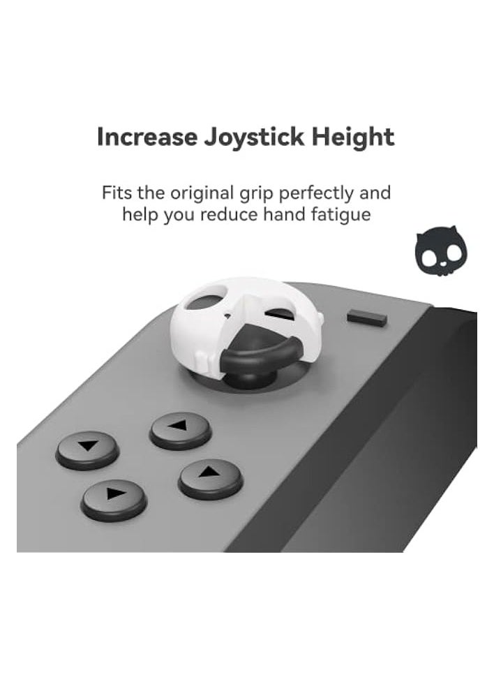 Cute Silicone Joycon Thumb Grip Caps, Joystick Cover Compatible with Nintendo Switch/OLED/Switch Lite,4PCS - Skull (White)