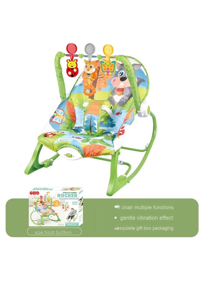 Infant To Toddler Adjustable Recliner Rocker With Soothing Vibration And 3-points Harness, 0 Months +, Pink/Green