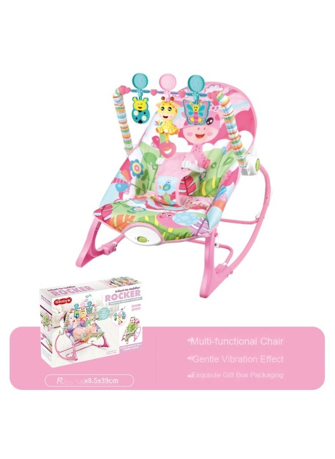 Infant To Toddler Adjustable Recliner Rocker With Soothing Vibration And 3-points Harness, 0 Months +, Pink/Green