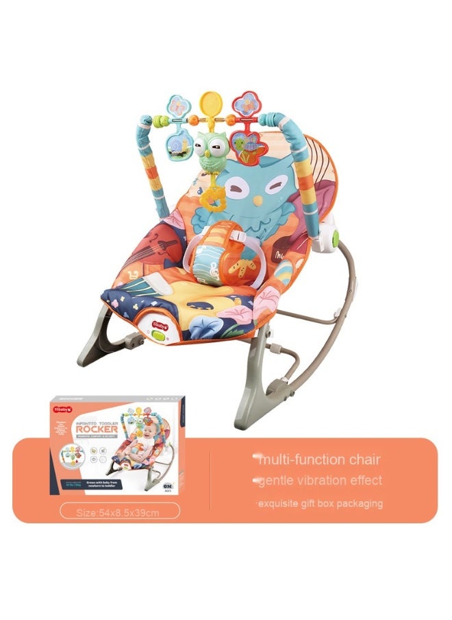 Infant To Toddler Adjustable Recliner Rocker With Soothing Vibration And 3-points Harness, 0 Months +, Pink/Green