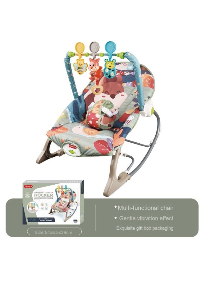 Infant To Toddler Adjustable Recliner Rocker With Soothing Vibration And 3-points Harness, 0 Months +, Pink/Green