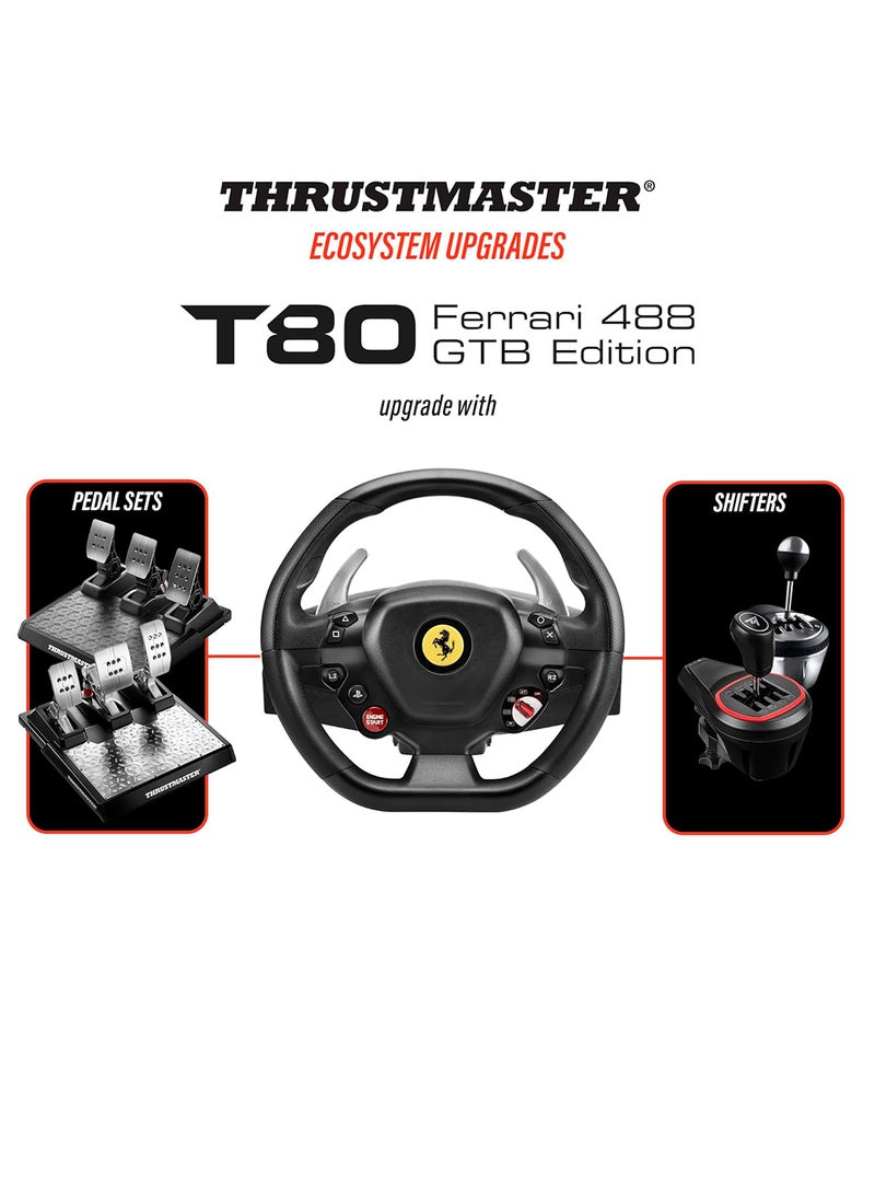 Thrustmaster T80 RW Ferrari 488 GTB - Officially Licensed Racing Wheel for PC, PS4, and PS5