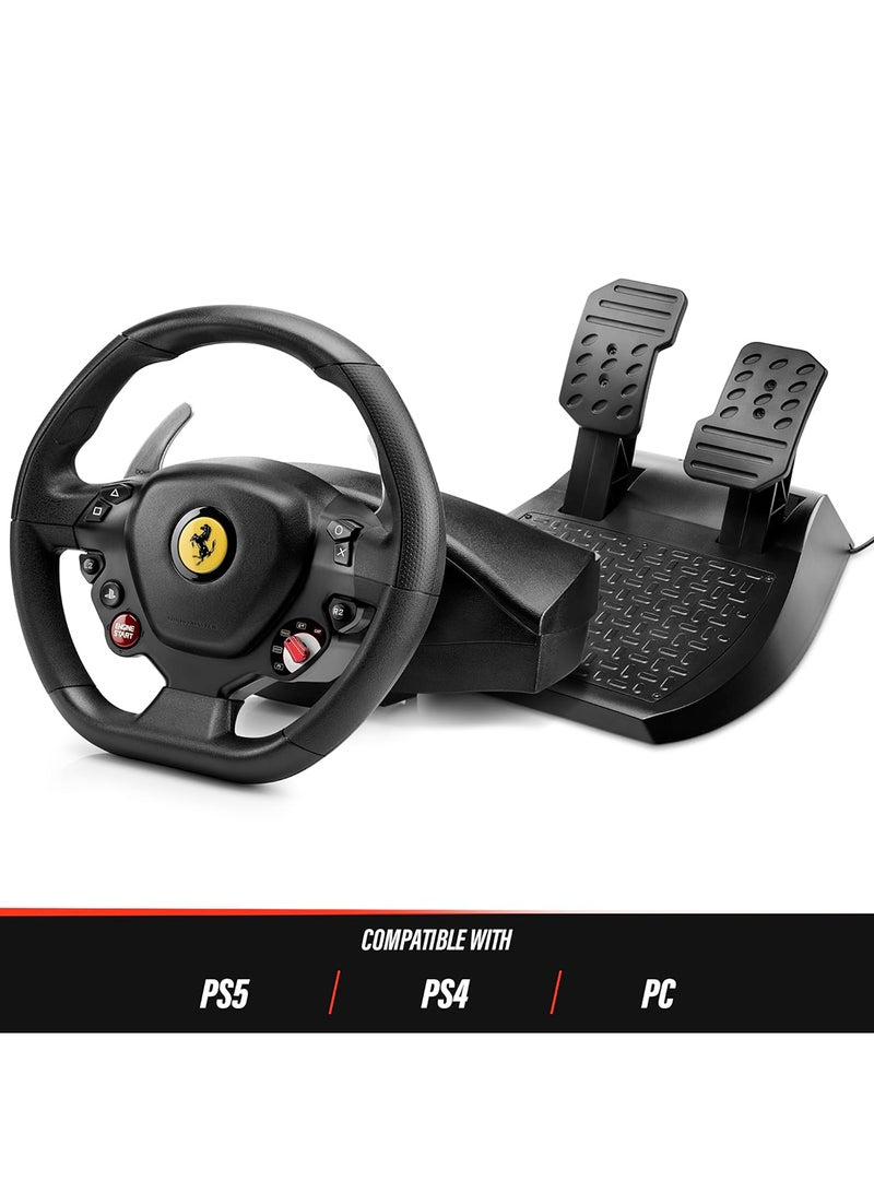 Thrustmaster T80 RW Ferrari 488 GTB - Officially Licensed Racing Wheel for PC, PS4, and PS5