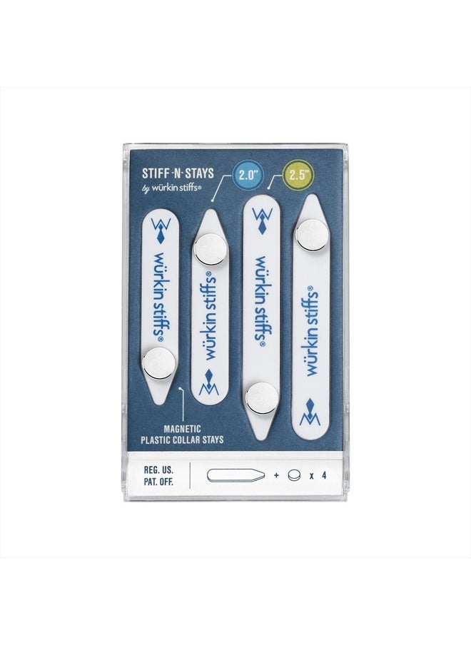 Stiff-N-Stay Magnetic Collar Stays for Men – 2.0” and 2.5