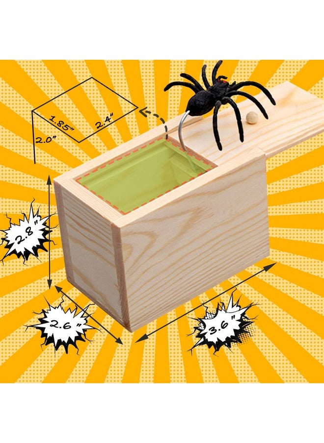 Prank Gift Box With Spider Surprise Hilarious Gag For Adults Kids Wooden Prank Box For Cash Gifts Christmas Stocking Stuffers