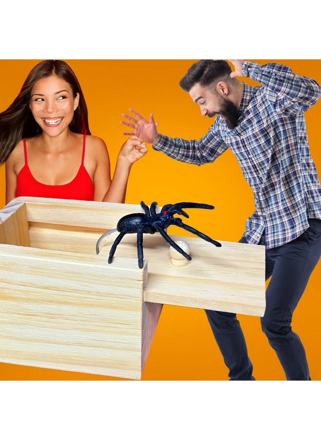 Prank Gift Box With Spider Surprise Hilarious Gag For Adults Kids Wooden Prank Box For Cash Gifts Christmas Stocking Stuffers