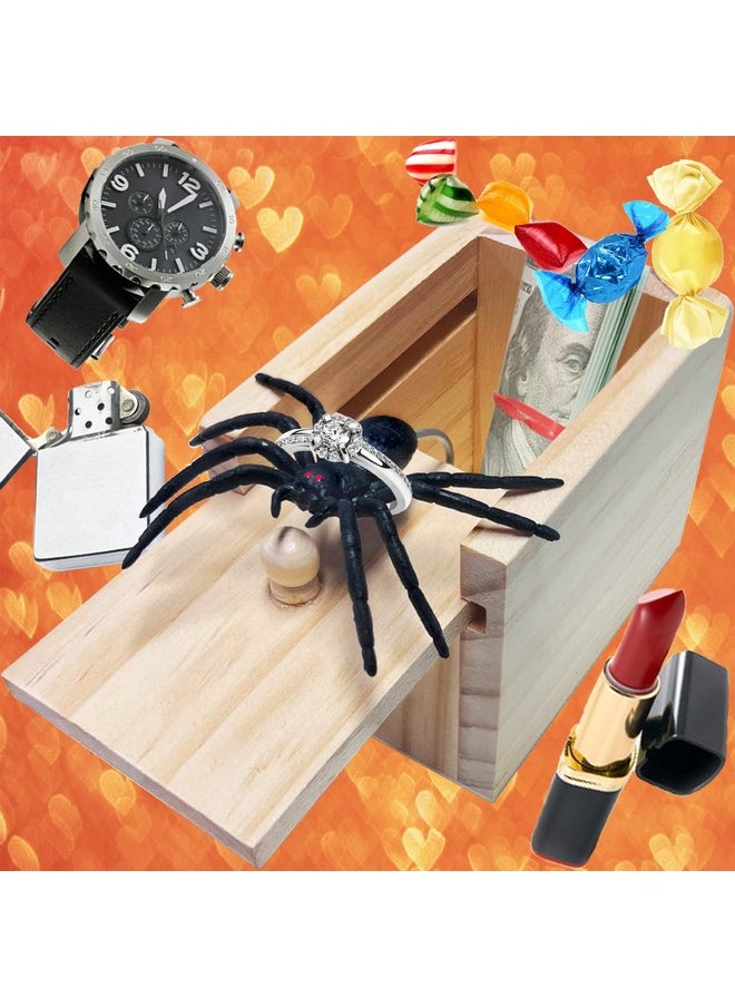 Prank Gift Box With Spider Surprise Hilarious Gag For Adults Kids Wooden Prank Box For Cash Gifts Christmas Stocking Stuffers