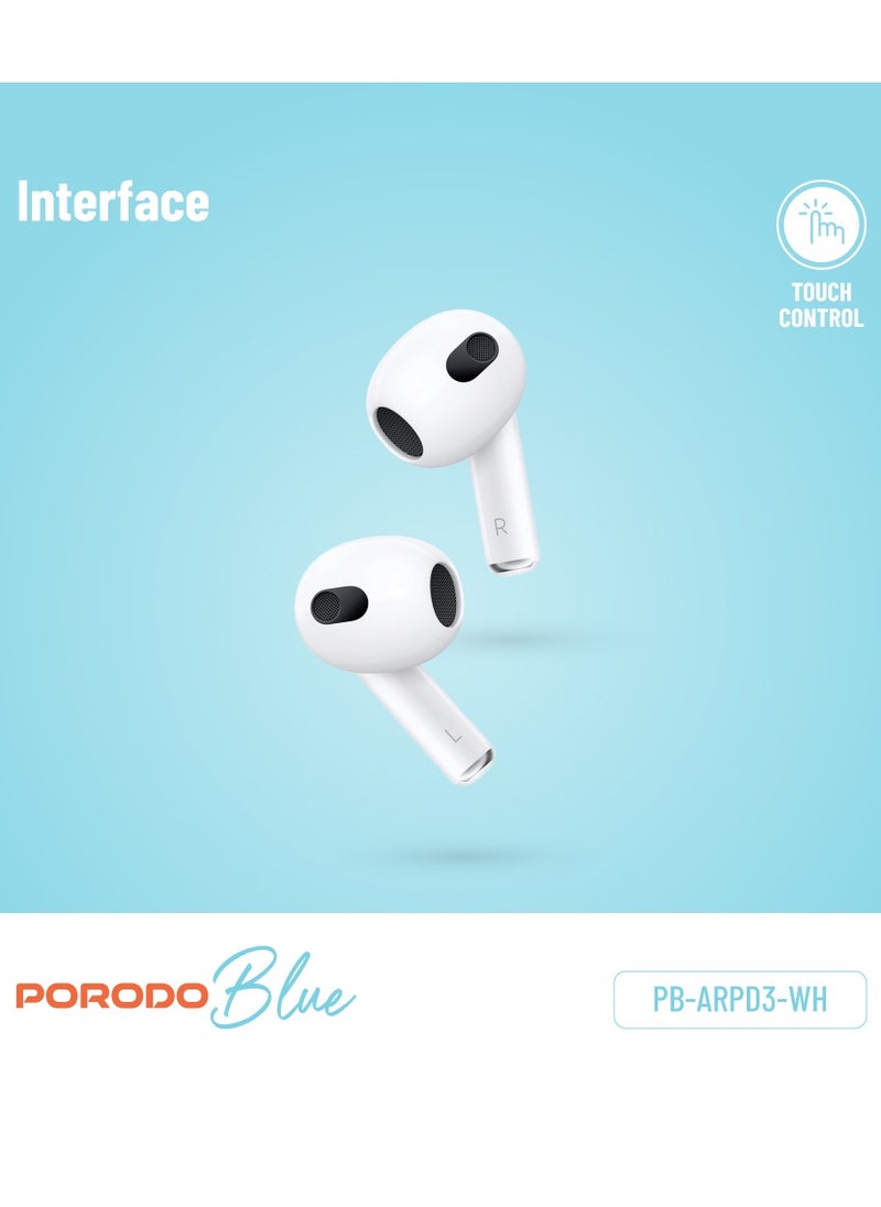 Deep Bass Wireless Earbuds 3 / 20H Total Working Time / Independent Earbuds / Wireless Charging / Touch Control / Bluetooth 5.2 Connectivity - White