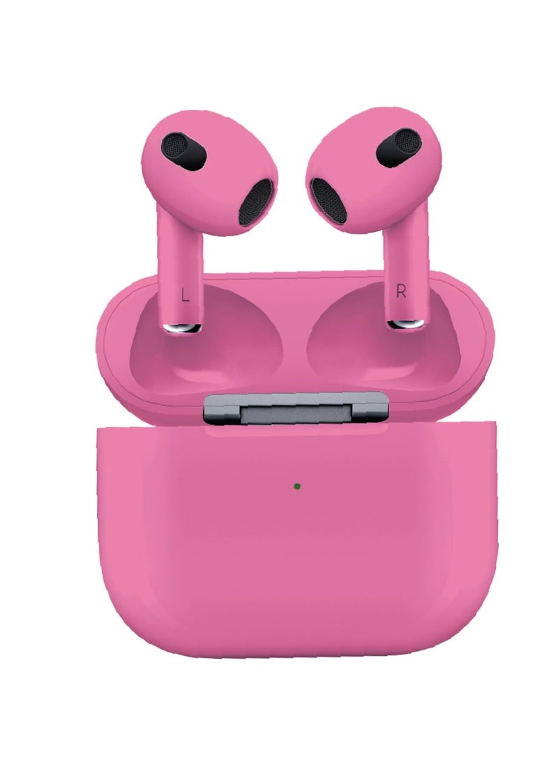 Deep Bass Wireless Earbuds 3 with ENC / Touch Control / Wireless Charging / Independent Earbuds / 20 Hours Working Time / Premium Materials / v5 Bluetooth / Type-C Charging Port - Pink