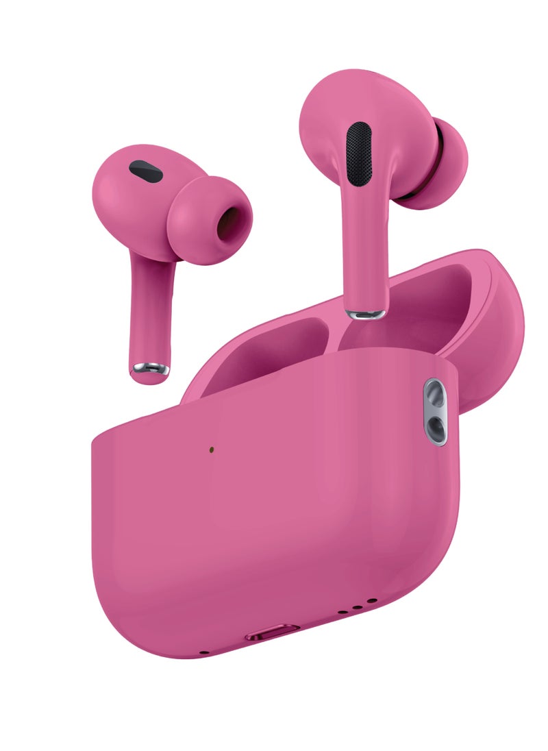 Earbuds Pro 2 With Swipe Volume Wireless Charging and ENC / 20H Total Working Time / Independent Earbuds / Wireless Charging / Touch Control / Deep Bass / Swipe Volume / One Side Operation - Pink