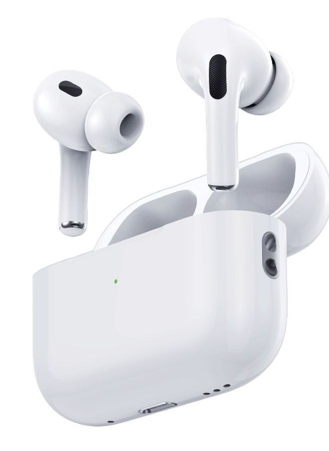 Earbuds Pro 2 With Swipe Volume Wireless Charging, 20H Total Working Time, Independent Earbuds, Touch Control,  Bluetooth/Wireless Connection Type, Deep Bass - White